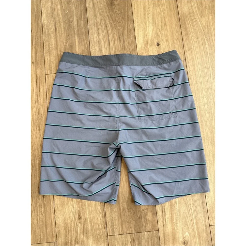 Patagonia Men’s Hydro Series Boardshorts Size 36 Swim Surf Outdoor Gray Striped